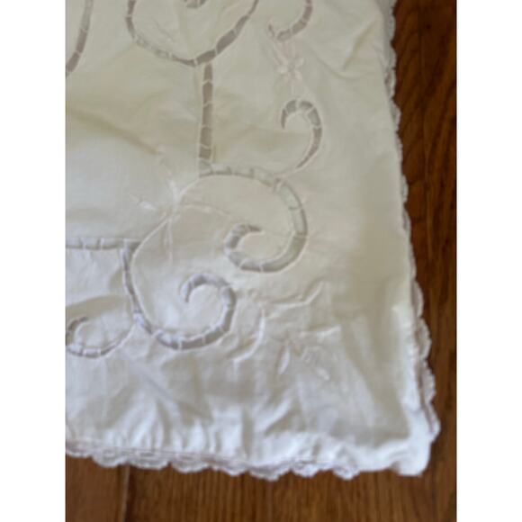 Simply Shabby Chic Pink Embroidered 24” Pillow Sham case Cotton euro Vintage - Picture 10 of 15